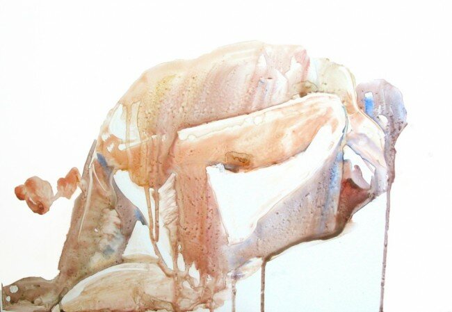 (If A Tree Falls In The Woods, Molly Segal, watercolor on yupo paper 20" x 26" 2011)